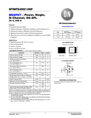 NTMFS4H013NF datasheet cover page