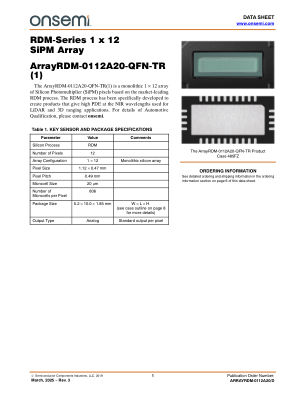 ARRAYRDM-0112A20 数据手册首页