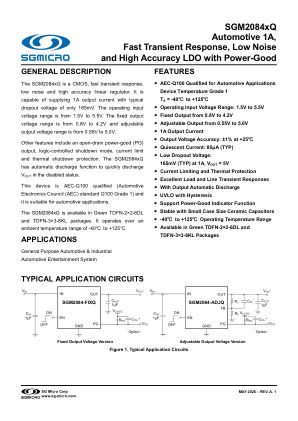 SGM2084XQ datasheet cover page