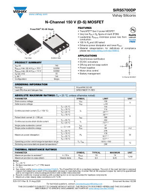 SIRS5700DP 数据手册首页