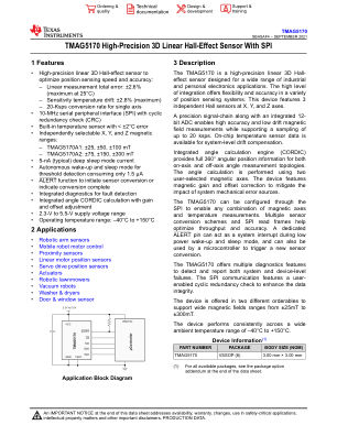 TMAG5170 datasheet cover page