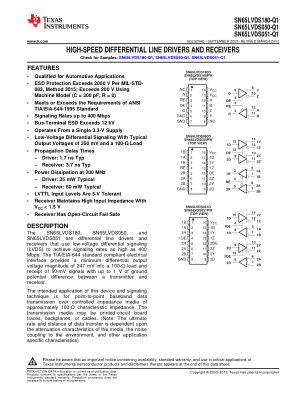 SN65LVDS180-Q1 datasheet cover page