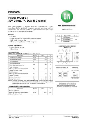 ECH8659 datasheet cover page
