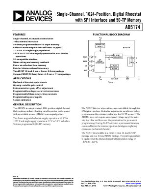 AD5174 datasheet cover page