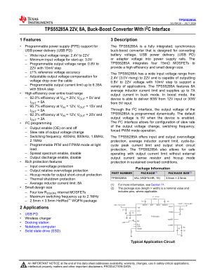 TPS55285A datasheet cover page