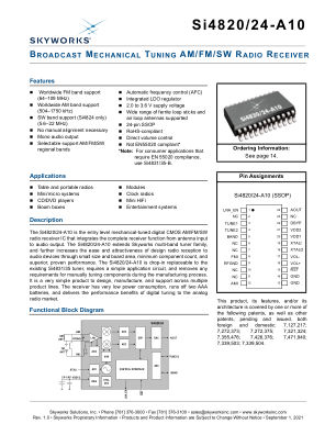 SI4824-A10-CU datasheet cover page