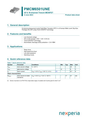 PMCM6501UNE023 datasheet cover page