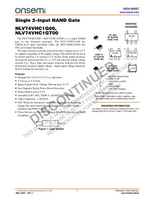 NLV74VHC1G00 datasheet cover page