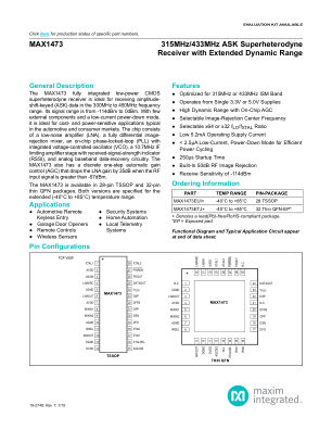 MAX1473 datasheet cover page