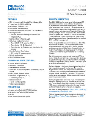 AD9361S-CSH datasheet cover page