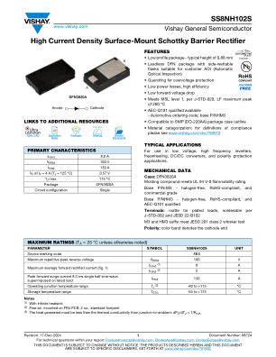 SS8NH102S datasheet cover page