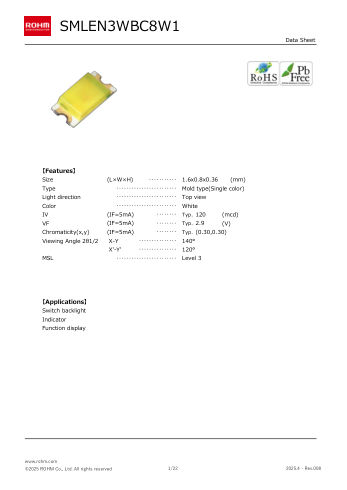 SMLEN3WBC8W 数据手册首页