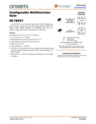 NL7SZ57 数据手册首页