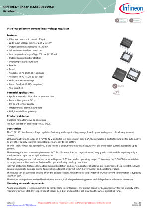 TLS810D1EJV50 datasheet cover page