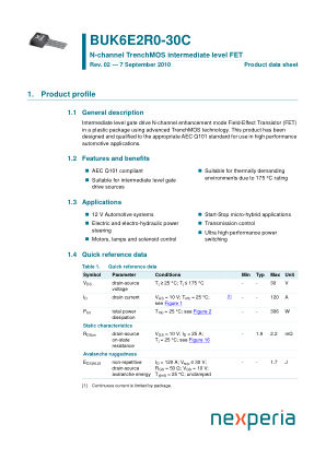 BUK6E2R0-30C127 datasheet cover page