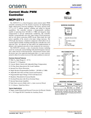 NCP12711 数据手册首页