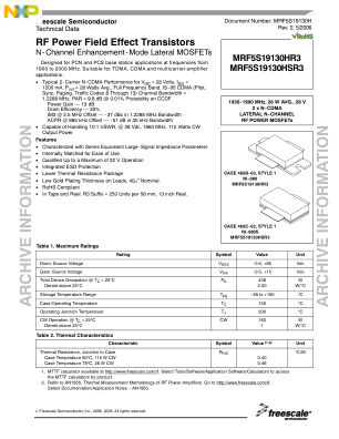 MRF5S19130H 数据手册首页