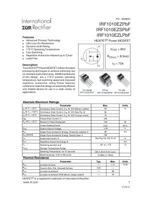 IRF1010EZ datasheet cover page