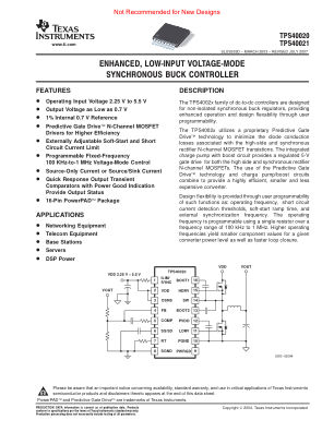 TPS40021 datasheet cover page