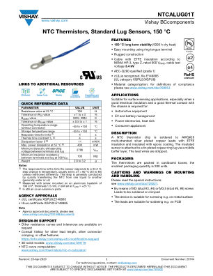 NTCALUG01T 数据手册首页