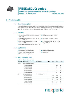PESD12VS2UQ datasheet cover page