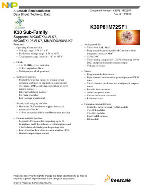 K30P81M72SF1 数据手册首页