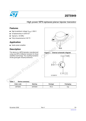2ST5949 datasheet cover page