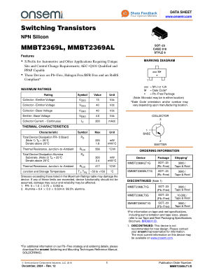 MMBT2369LT1 datasheet cover page