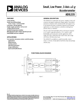 ADXL335 datasheet cover page