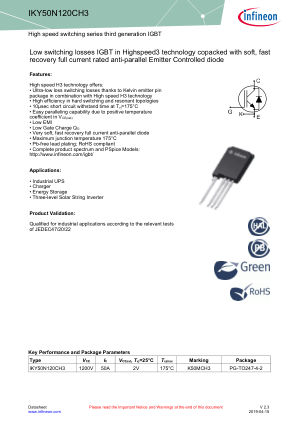 IKY50N120CH3 datasheet cover page
