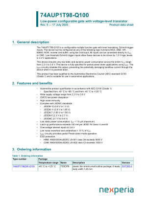 74AUP1T98GW-Q100H datasheet cover page