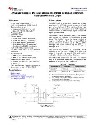 AMC0330D datasheet cover page