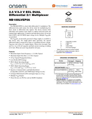 NB100LVEP56 数据手册首页
