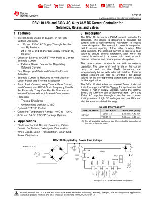 DRV110 datasheet cover page
