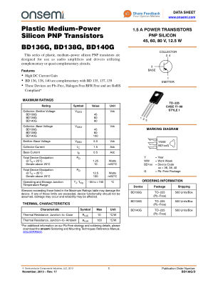 BD136G 数据手册首页