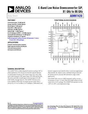 ADMV7420 datasheet cover page