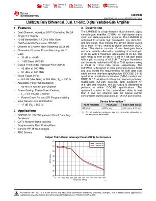 LMH2832 datasheet cover page