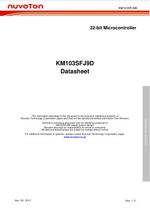 KM103SFJ9 数据手册首页