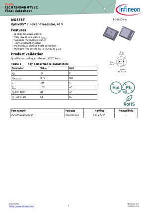 ISCH75N04NM7VSC 数据手册首页