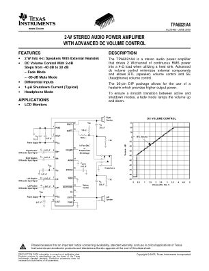TPA6021A4 datasheet cover page