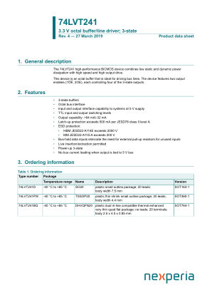 74LVT241PW datasheet cover page