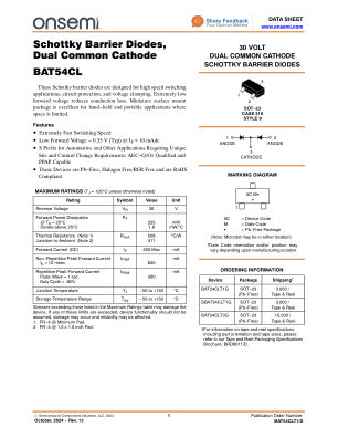 BAT54CLT1 数据手册首页
