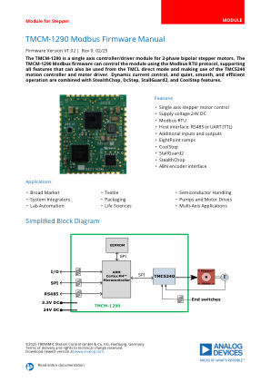 TMCM-1290-MODBUS-FIRMWARE-MANUAL 数据手册首页