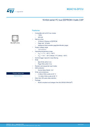 M24C16-DFCU datasheet cover page