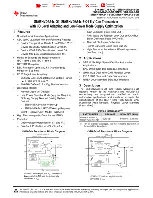 SN65HVDA542-Q1 数据手册首页