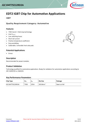 IGC104T75E12RD2A datasheet cover page