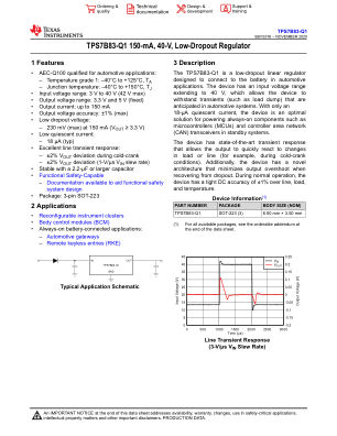 TPS7B83-Q1 datasheet cover page