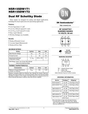 NSR15SDW1T1 数据手册首页