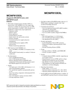 MC56F81XXXL 数据手册首页