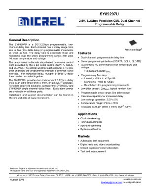 SY89297UMH-TR datasheet cover page